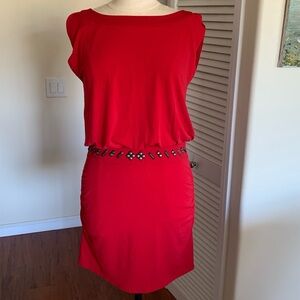 Laundry by Design Red Mini Dress, with attractive beaded waistband
